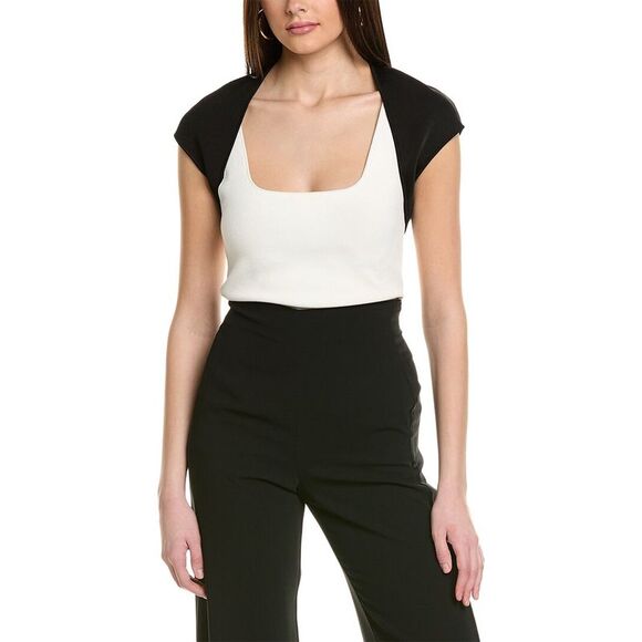 Carolina Herrera Sweaters - Carolina Herrera Womens  Cap Sleeve Shrug, Black